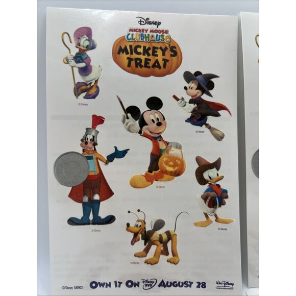 Disney Mickey Mouse Club House Treat Halloween DVD Temporary Tattoos Rare 6 Ct - Picture 1 of 12